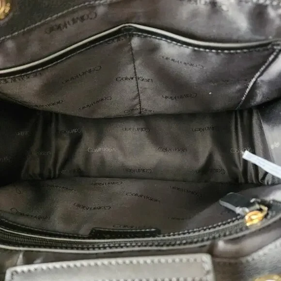 Calvin Klein Sandra Leather Tote Satchel Handbag - Picture 9 of 15